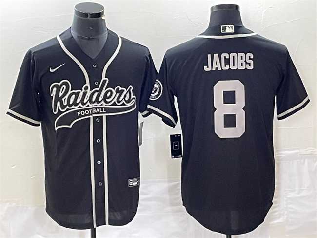 Mens Las Vegas Raiders #8 Josh Jacobs Black Cool Base Stitched Baseball Jersey,We sell and wholesale Mens Las Vegas Raiders #8 Josh Jacobs Black Cool Base Stitched Baseball Jersey on line form chian!